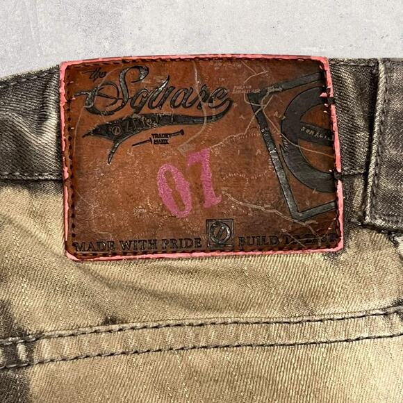 ★ Square Zero Camouflage Tie-Dye Distressed Jeans w/ Zipper Pockets ★ - Picture 2 of 7